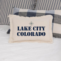 Personalized Compass Two Line Text Lumbar Pillow