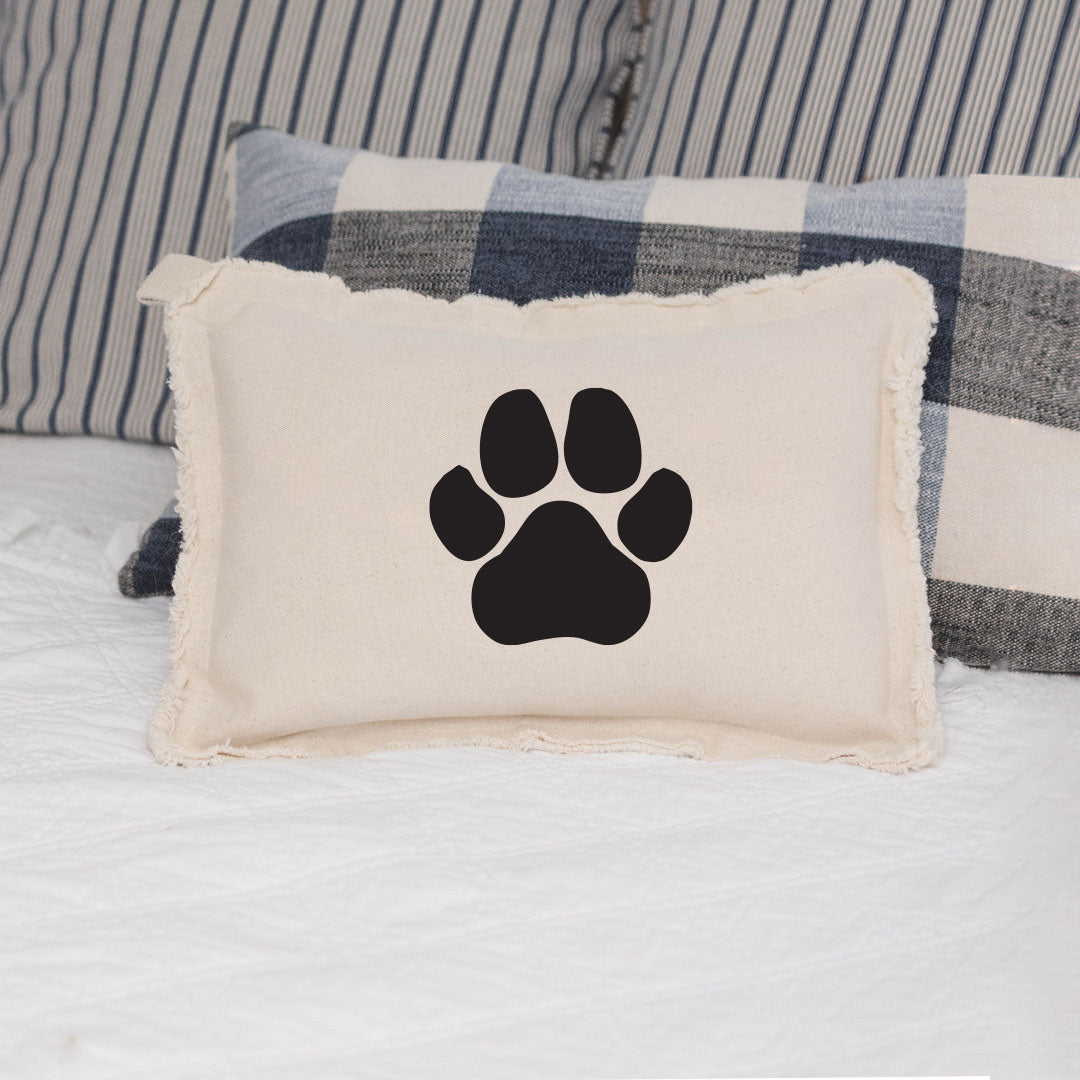 Paw Print Personalized Lumbar Pillow
