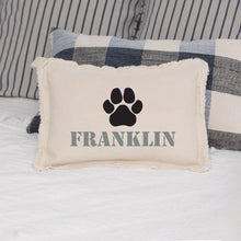 Load image into Gallery viewer, Personalized Paw Print One Line Text Lumbar Pillow
