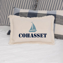Load image into Gallery viewer, Personalized Sailboat One Line Text Lumbar Pillow
