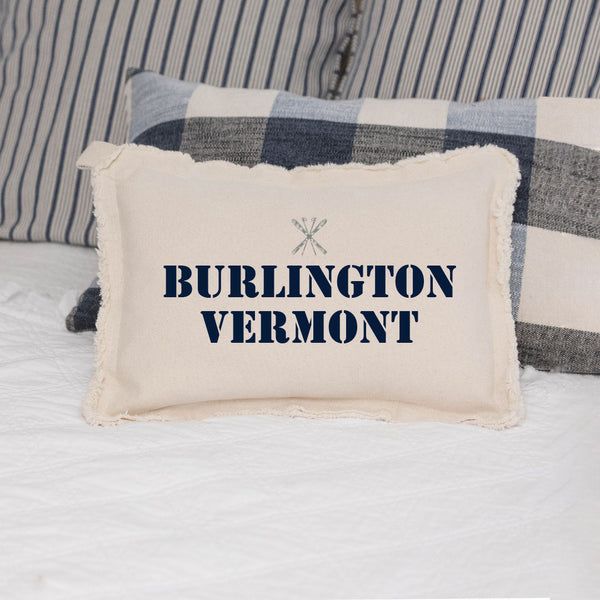 Personalized Skis Two Line Text Lumbar Pillow