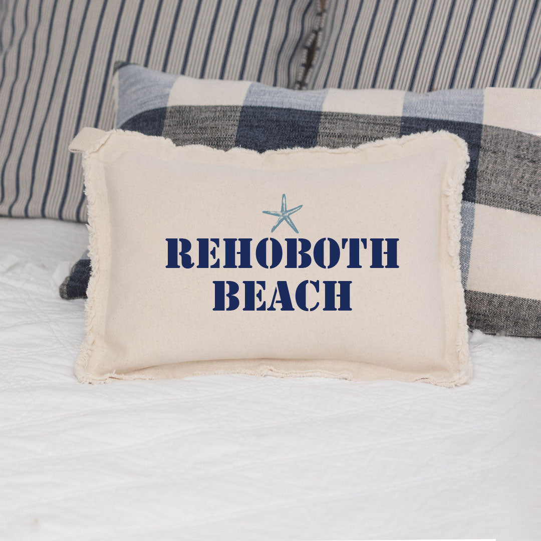 Personalized Starfish Two Line Text Lumbar Pillow