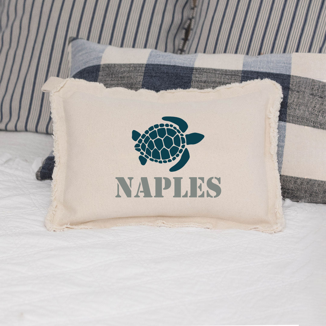 Personalized Turtle One Line Text Lumbar Pillow