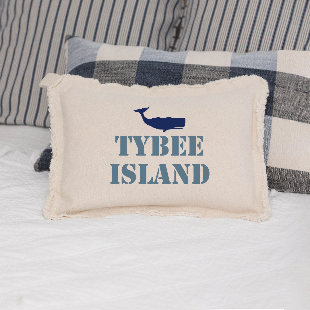 Personalized Whale Two Line Text Lumbar Pillow