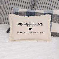 Personalized Our Happy Place Lumbar Pillow