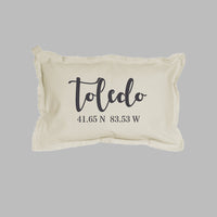 Your Word Script + Coordinates Times Personalized Lumbar Pillow