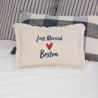 Personalized Just Married Lumbar Pillow