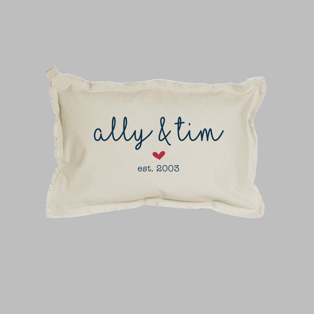 Wedding + Est Year Personalized Lumbar Pillow