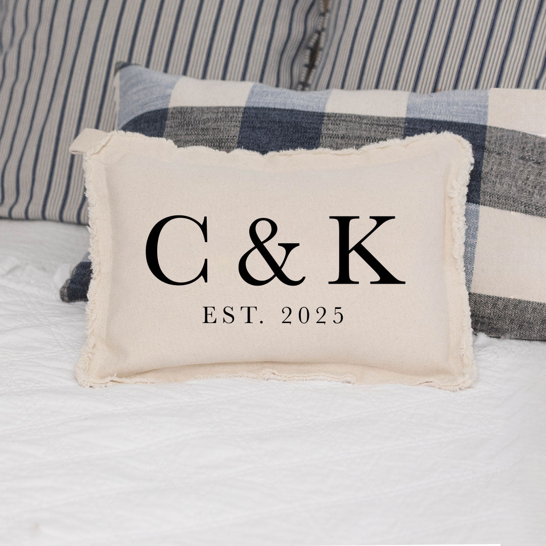 Initials EST Personalized Rectangle Pillow