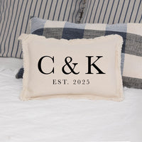 Initials EST Personalized Rectangle Pillow