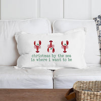 Christmas By The Sea Lumbar Pillow