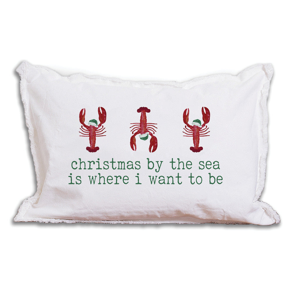 Christmas By The Sea Lumbar Pillow