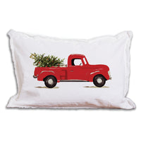 Christmas Tree Truck Lumbar Pillow