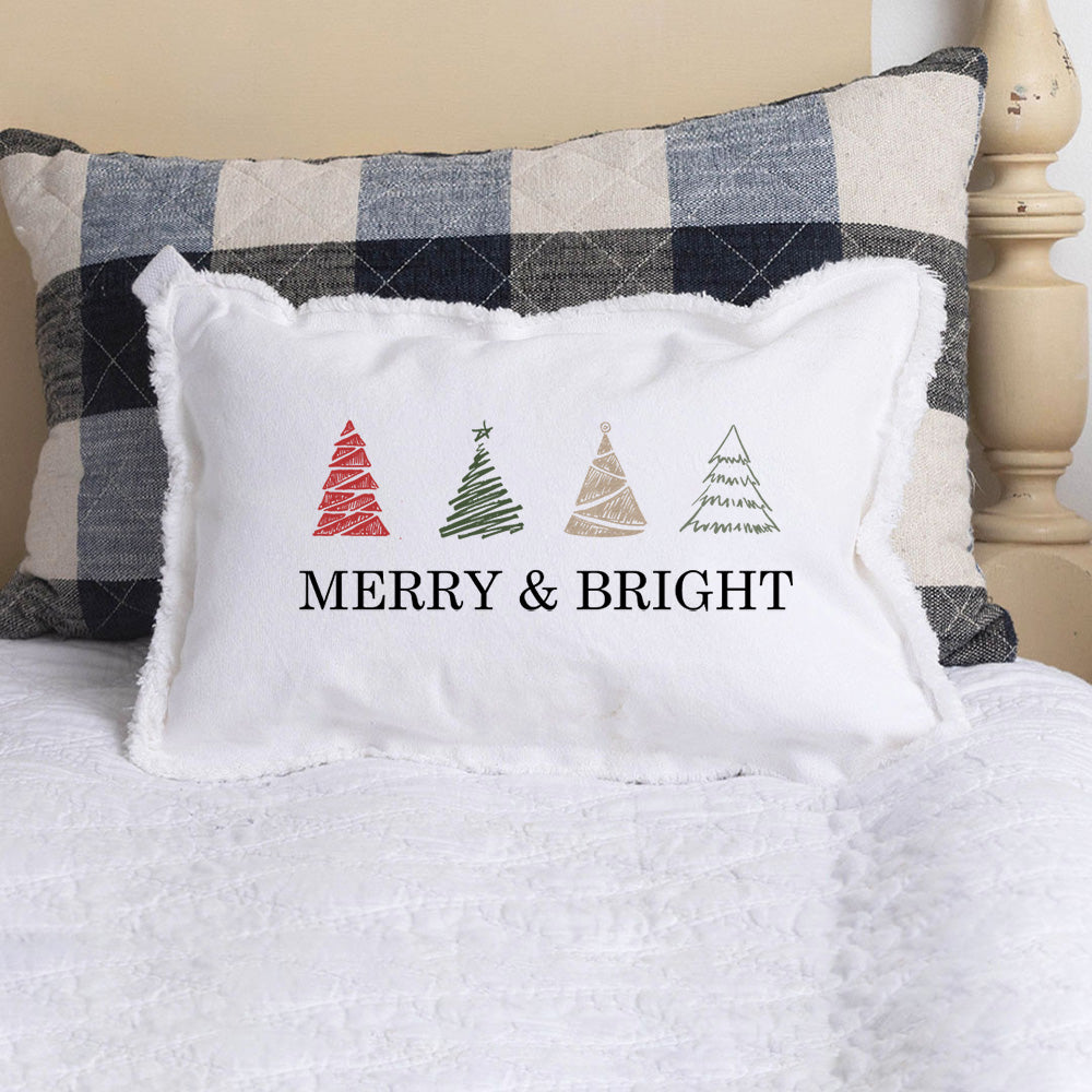 Merry & Bright Trees Lumbar Pillow