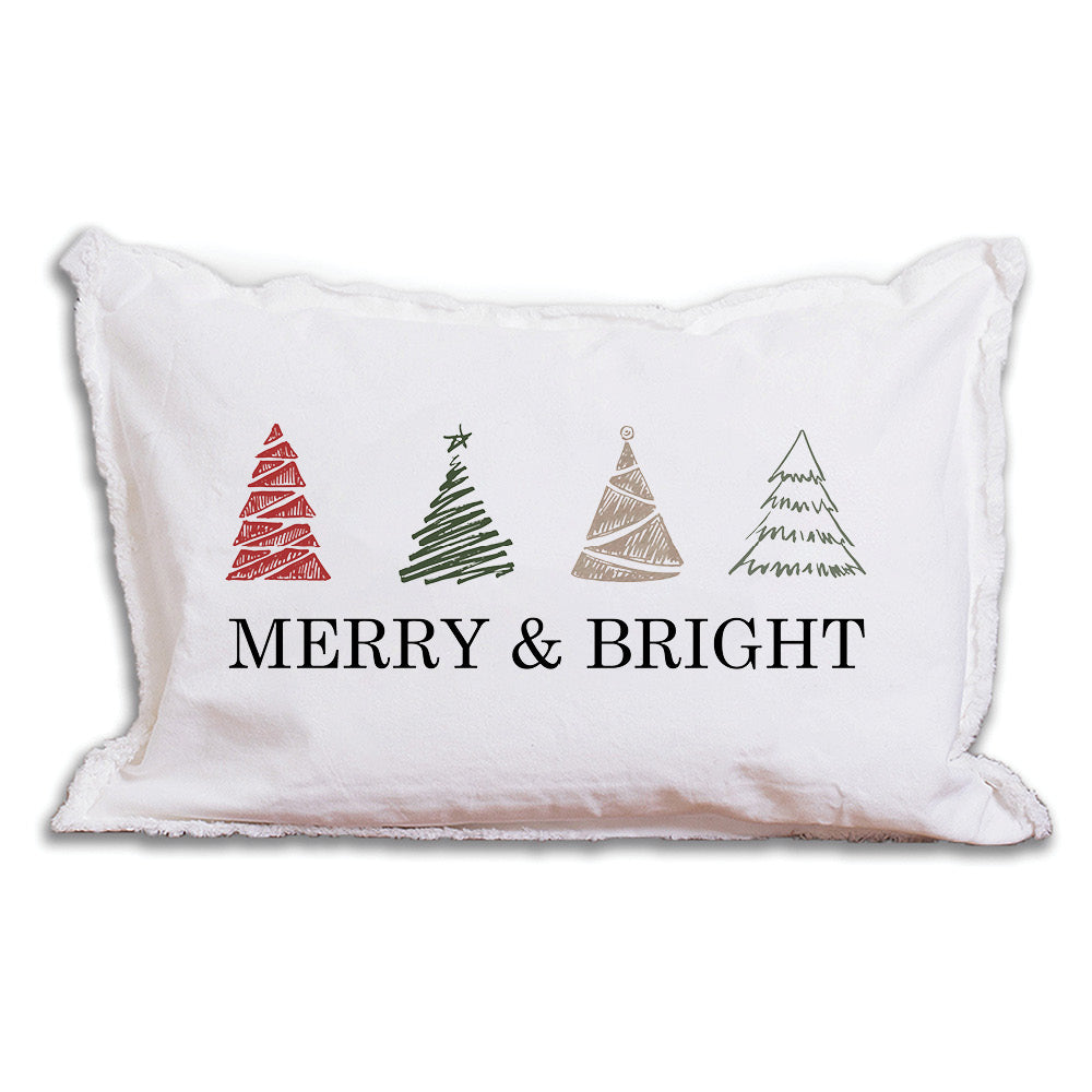 Merry and Bright Trees Lumbar Pillow