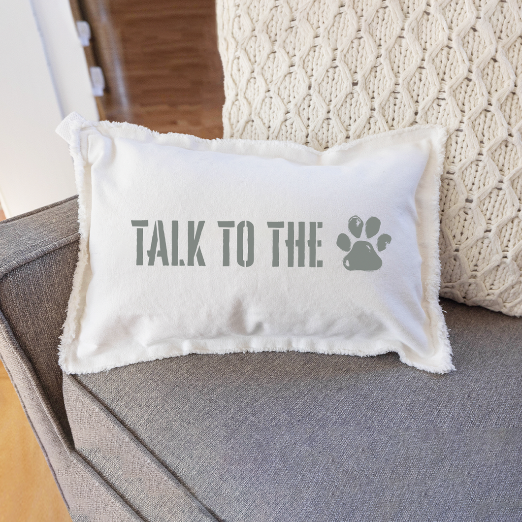 Talk to the Paw Lumbar Pillow