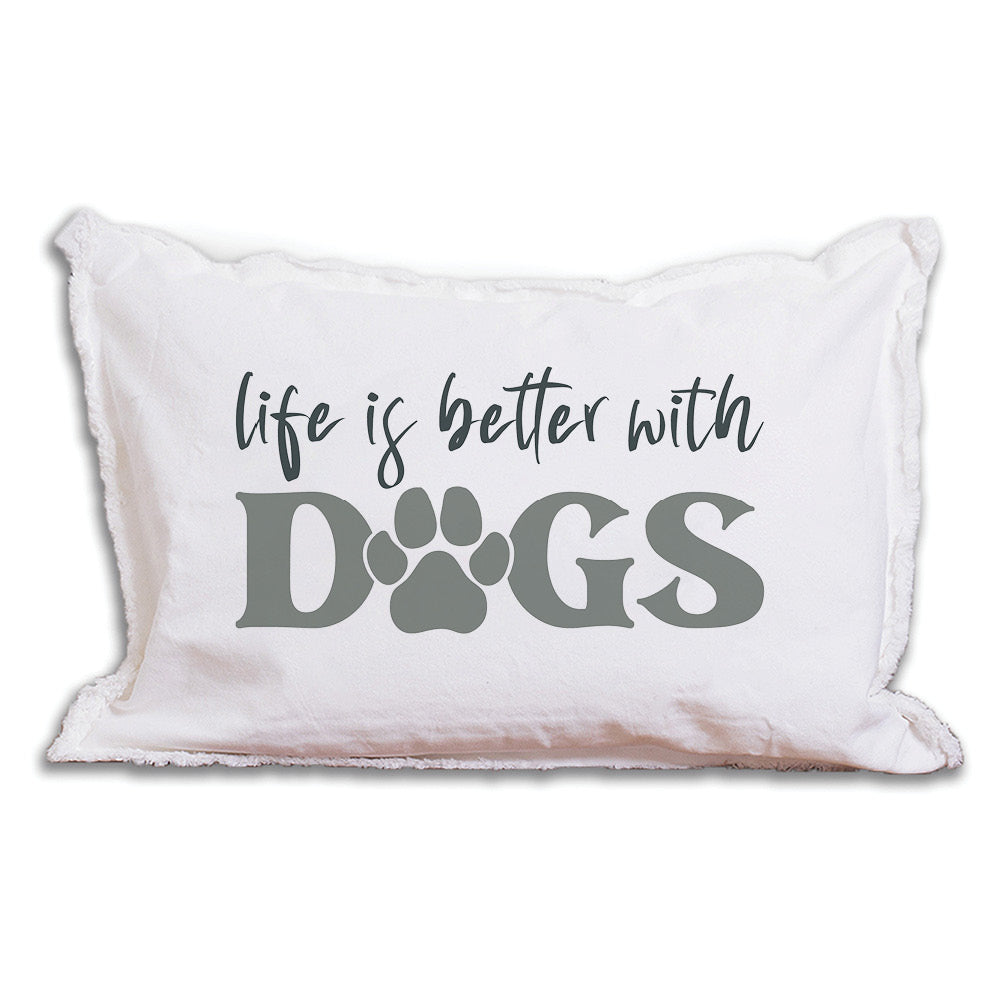 Life is Better With Dogs Lumbar Pillow