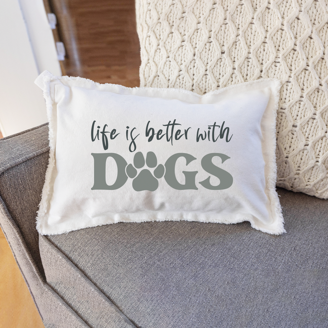 Life is Better With Dogs Lumbar Pillow