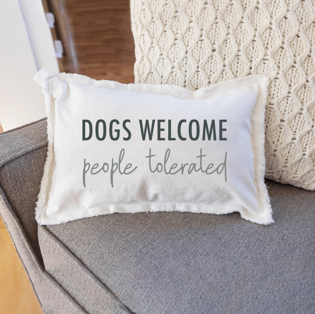 Dogs Welcome Lumbar Pillow