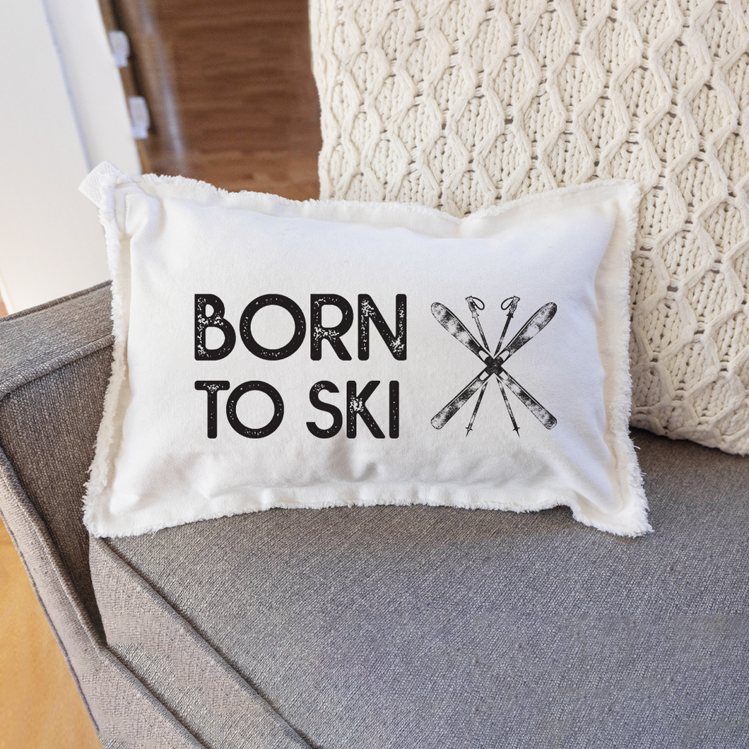 Born To Ski Lumbar Pillow