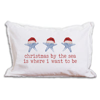 Starfish Christmas By The Sea Lumbar Pillow