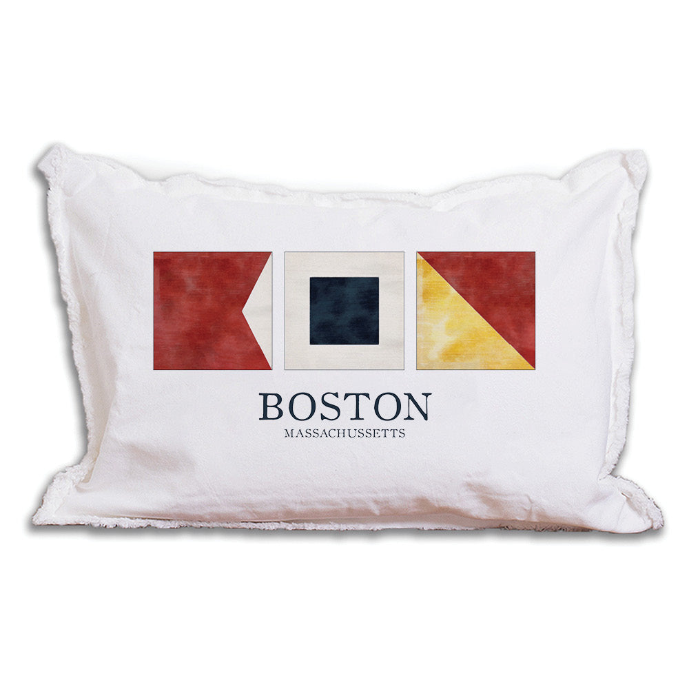 Boston Nautical Letters Lumbar Pillow