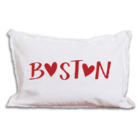 Red Boston Heart Lumbar Pillow