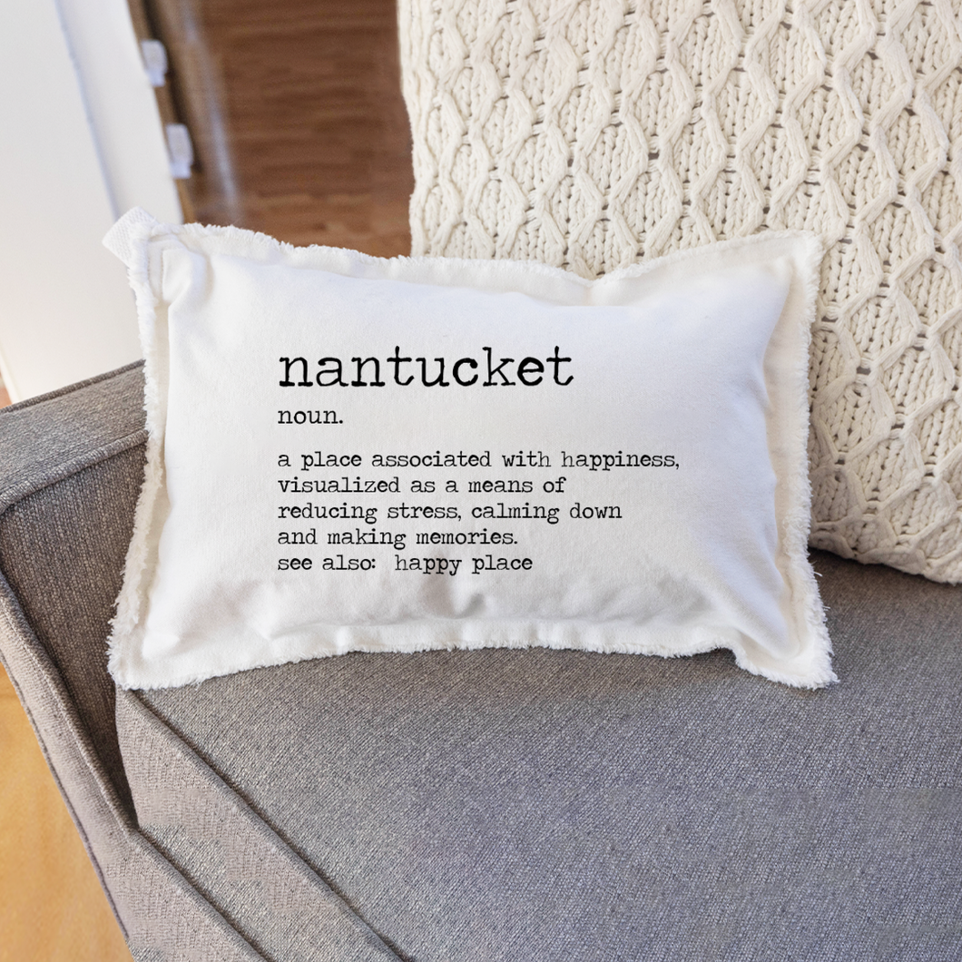 Personalized Your Happy Place Definition Lumbar Pillow