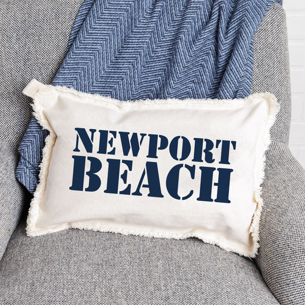 Your Word Two Lines Stencil Personalized Lumbar Pillow