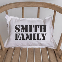 Your Word Two Lines Stencil Personalized Lumbar Pillow