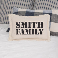 Your Word Two Lines Stencil Personalized Lumbar Pillow