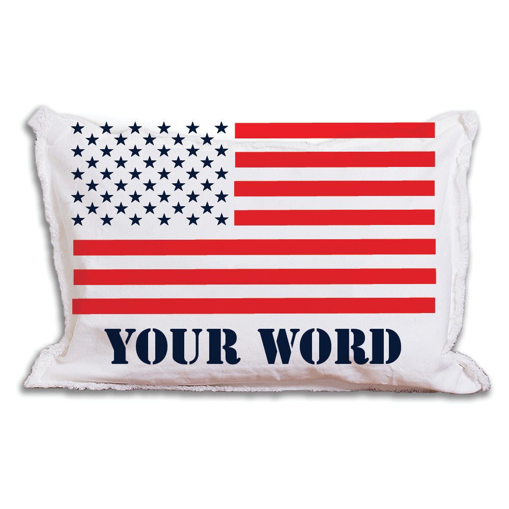 Personalized 50 Stars Flag Lumbar Pillow