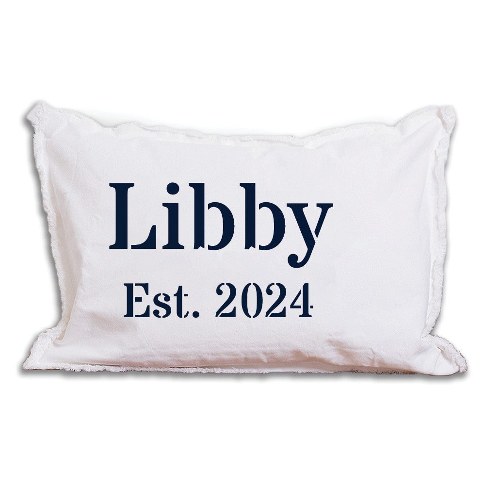 Personalized Word + Year Lumbar Pillow