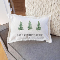 3 Evergreen Trees Personalized Lumbar Pillow