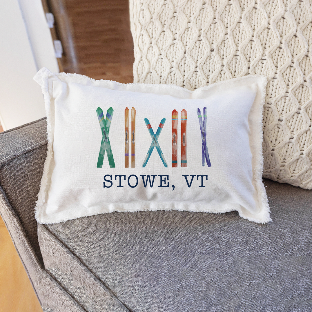 Personalized Multi Skis Lumbar Pillow