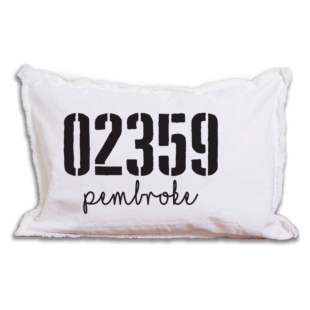 Personalized City & Zip Code Lumbar Pillow