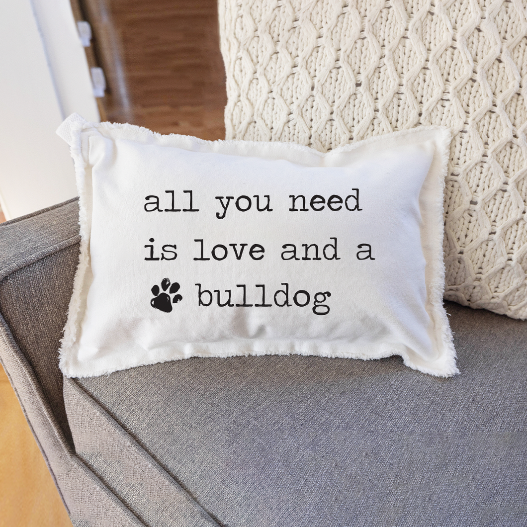 Personalized Love and a Dog Lumbar Pillow