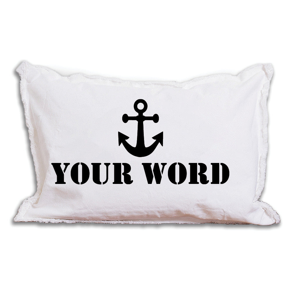 Anchor One Line Text Personalized Lumbar Pillow