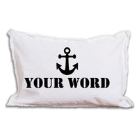 Anchor One Line Text Personalized Lumbar Pillow