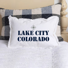Load image into Gallery viewer, Personalized Compass Two Line Text Lumbar Pillow
