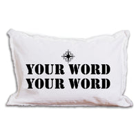 Personalized Compass Two Line Text Lumbar Pillow