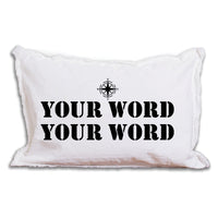 Compass Two Line Text Personalized Lumbar Pillow