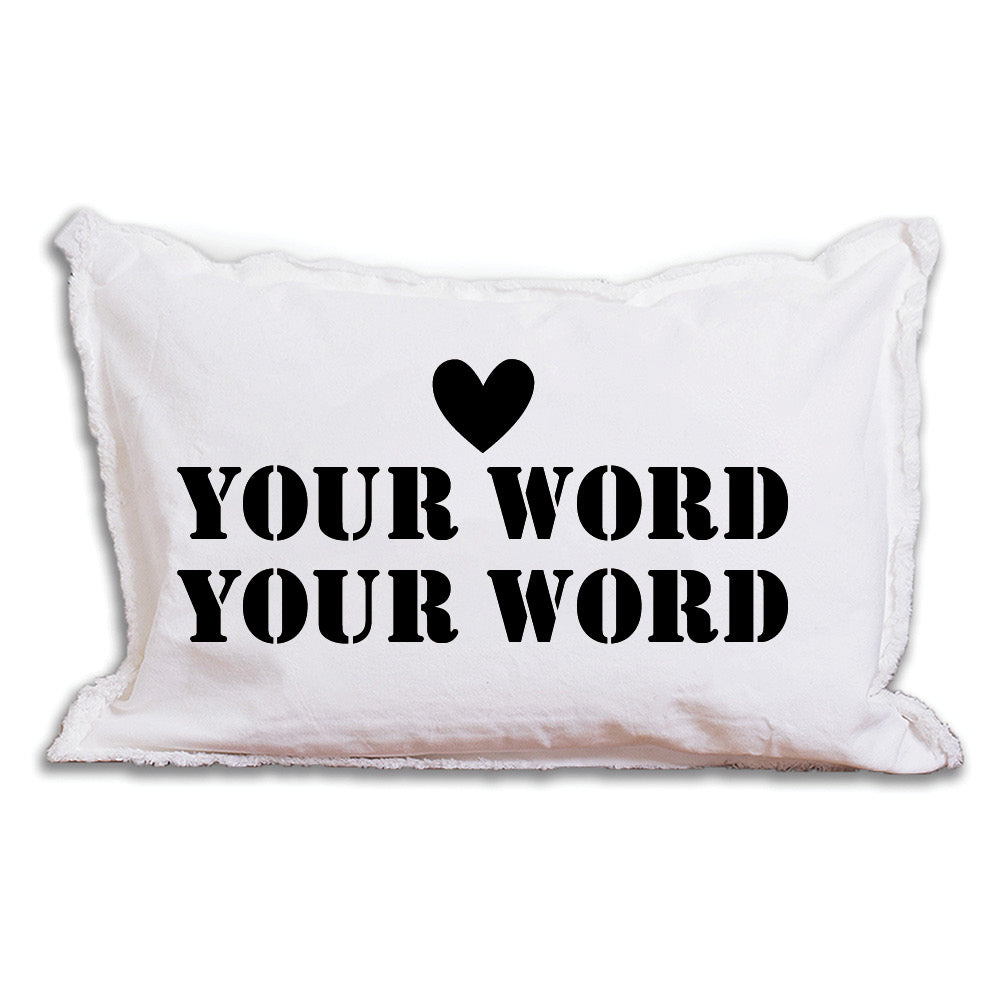 Heart Two Line Text Personalized Lumbar Pillow