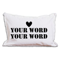 Heart Two Line Text Personalized Lumbar Pillow