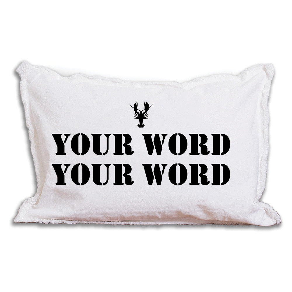 Lobster Two Line Text Personalized Lumbar Pillow