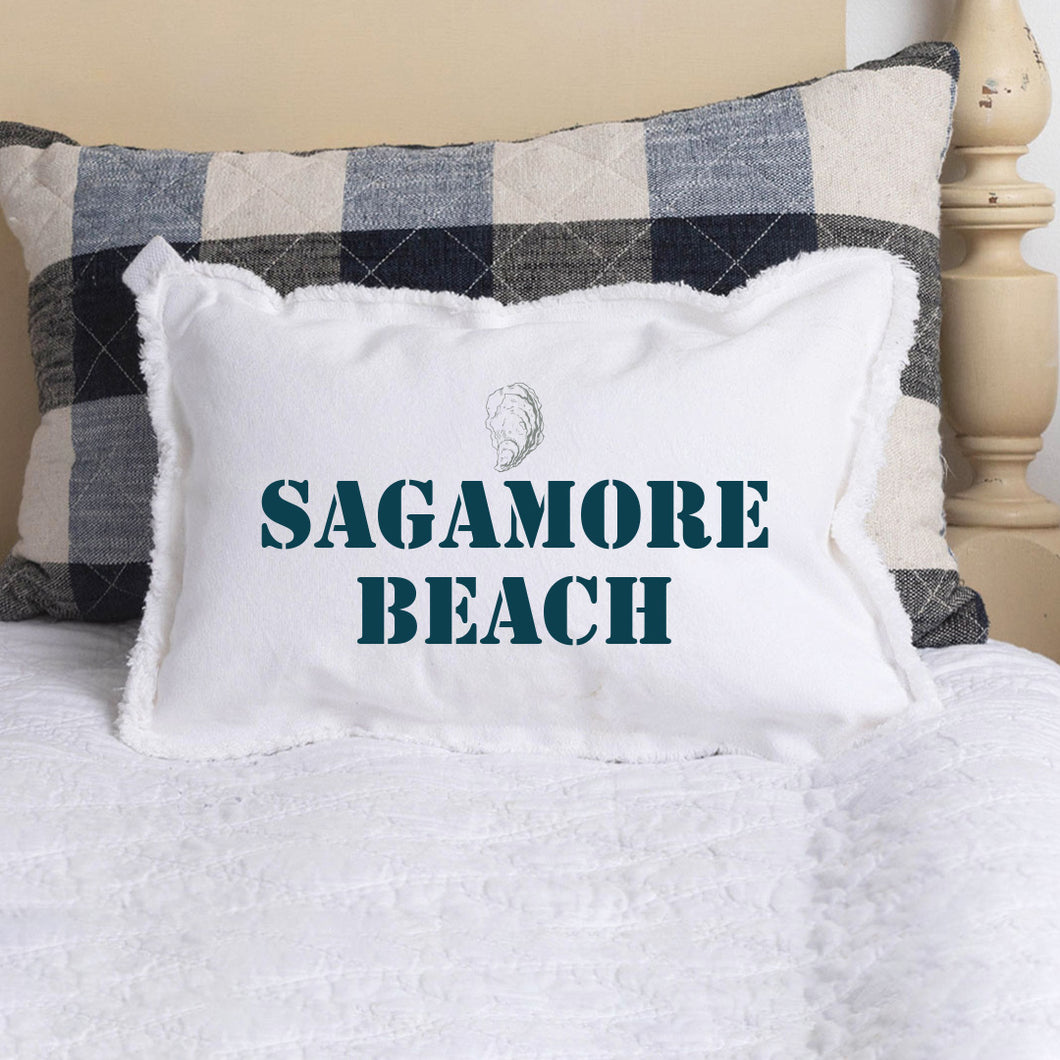 Personalized Oyster Two Line Text Lumbar Pillow