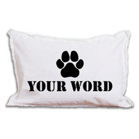 Paw Print One Line Text Personalized Lumbar Pillow