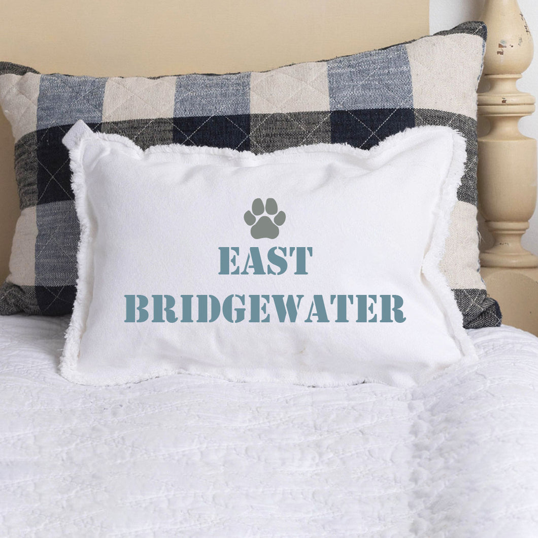 Personalized Paw Print Two Line Text Lumbar Pillow