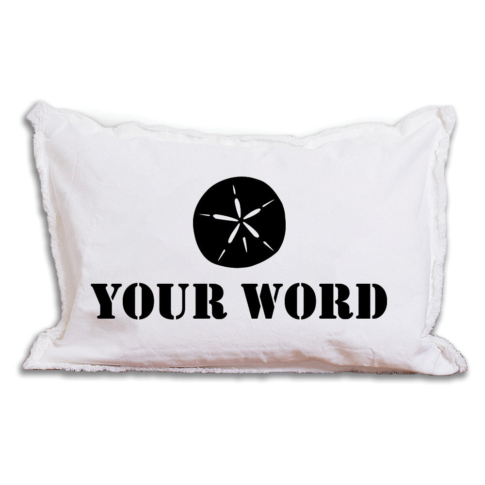 Sand Dollar One Line Text Personalized Lumbar Pillow