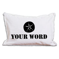 Sand Dollar One Line Text Personalized Lumbar Pillow